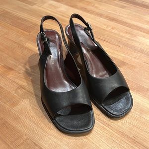 Naturalizer Black Open Toe Sling back